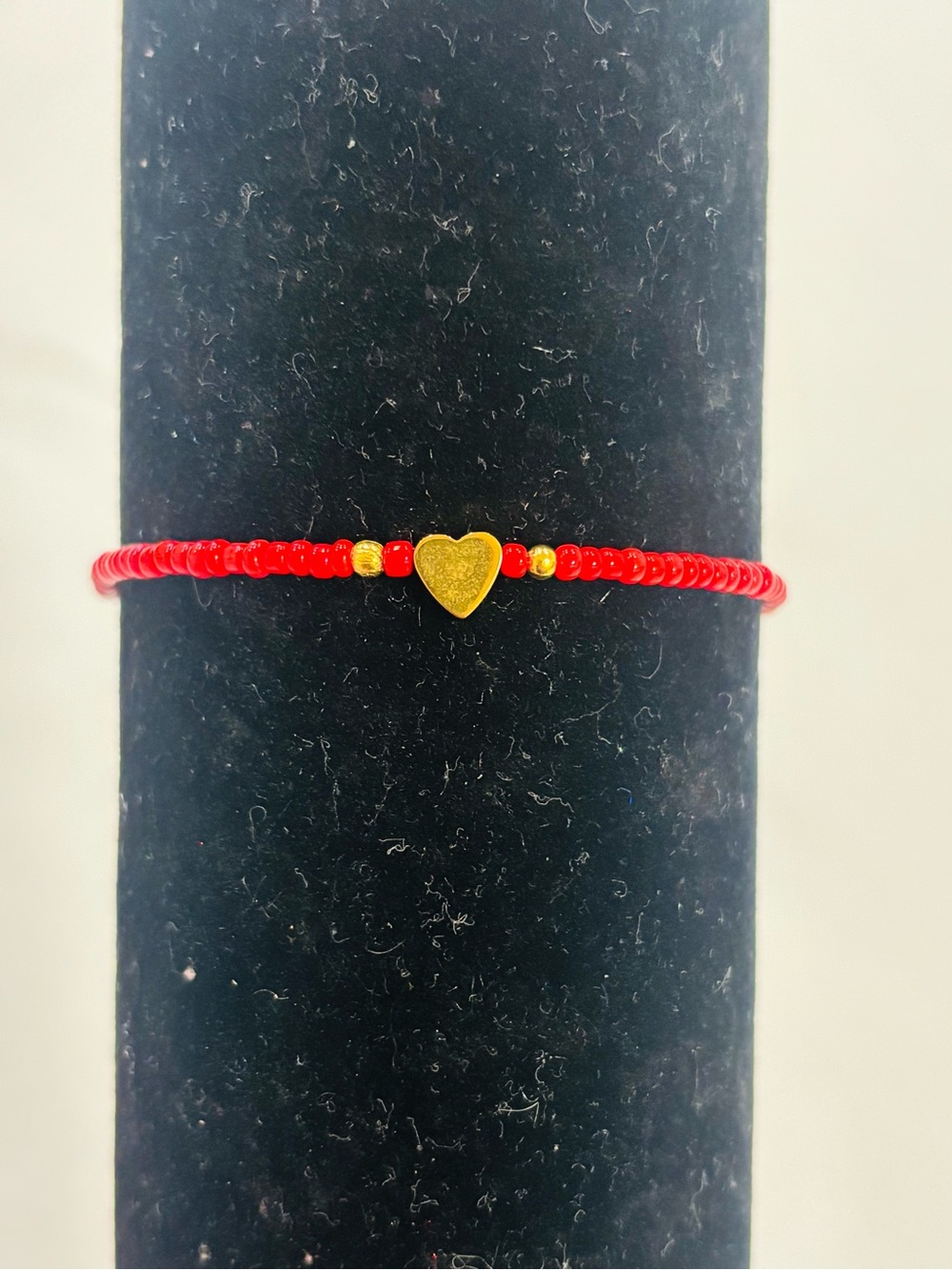 NWT Handmade Red String Protection Bracelet Gold Heart Charm Minimalist